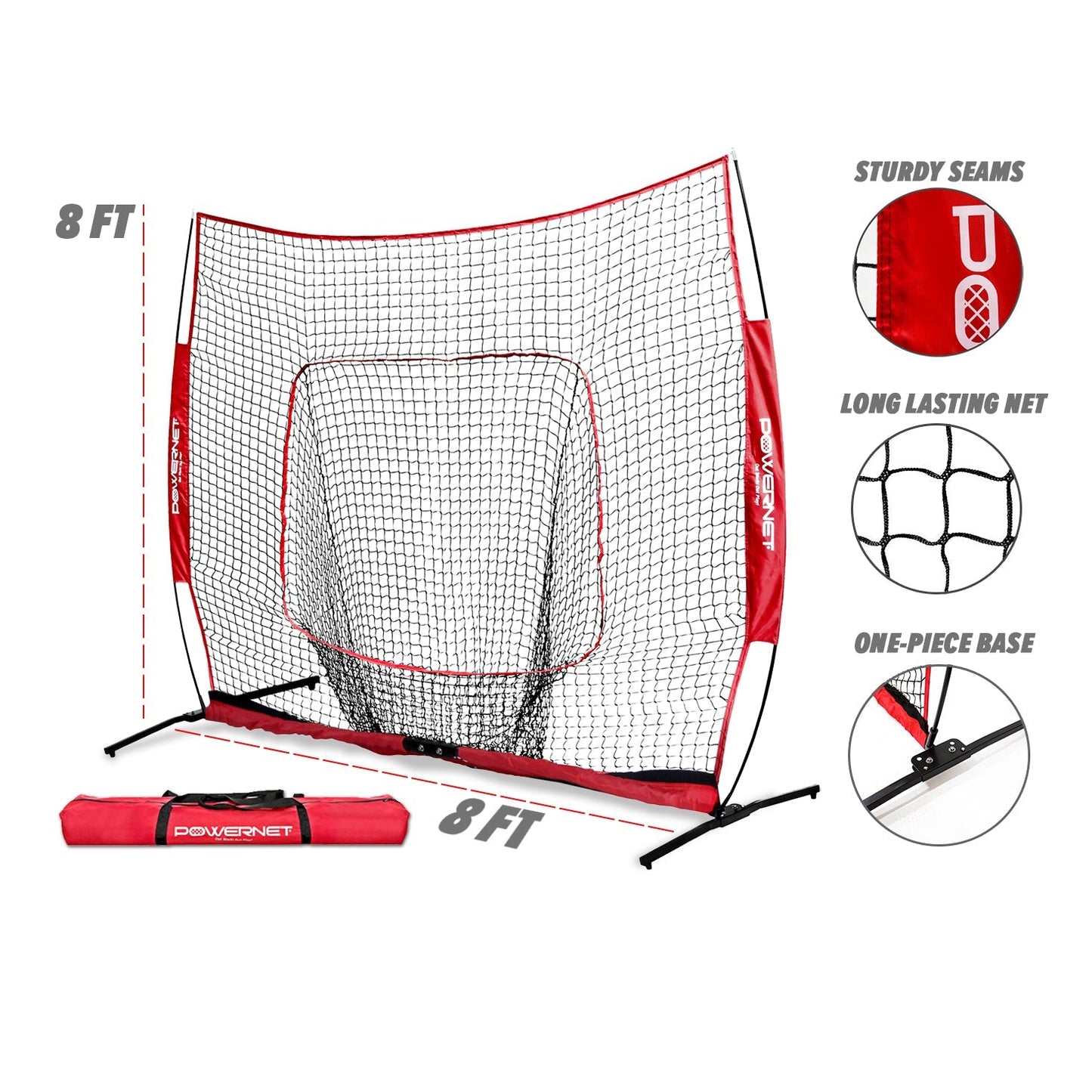PowerNet 8x8 XLP PRO Net with One Piece Frame