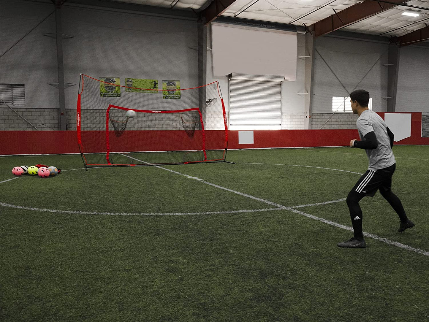 PowerNet Soccer Goal, 16x10 Ft Soccer Training Equipment Combo Barrier Soccer Net
