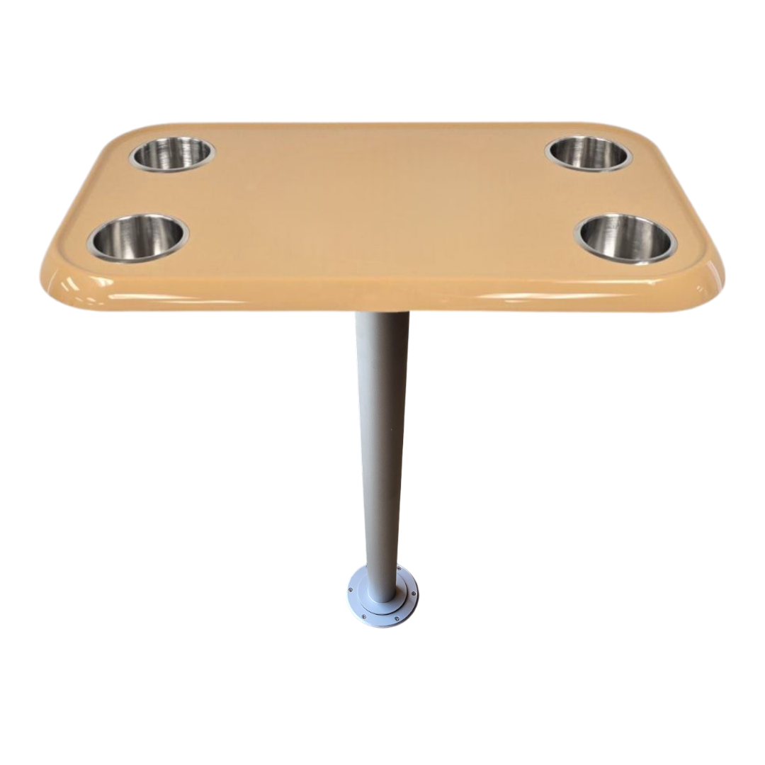 RV Side Tables | RV End Tables - Table Set - 6" Flush Mount Floor Plate / Anti Wobble, Cocktail Design (6 colors)