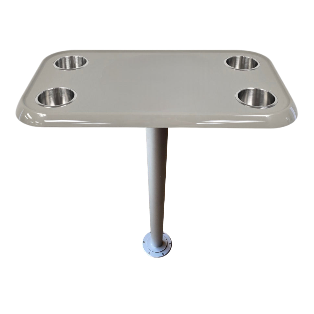RV Side Tables | RV End Tables - Table Set - 6" Flush Mount Floor Plate / Anti Wobble, Cocktail Design (6 colors)