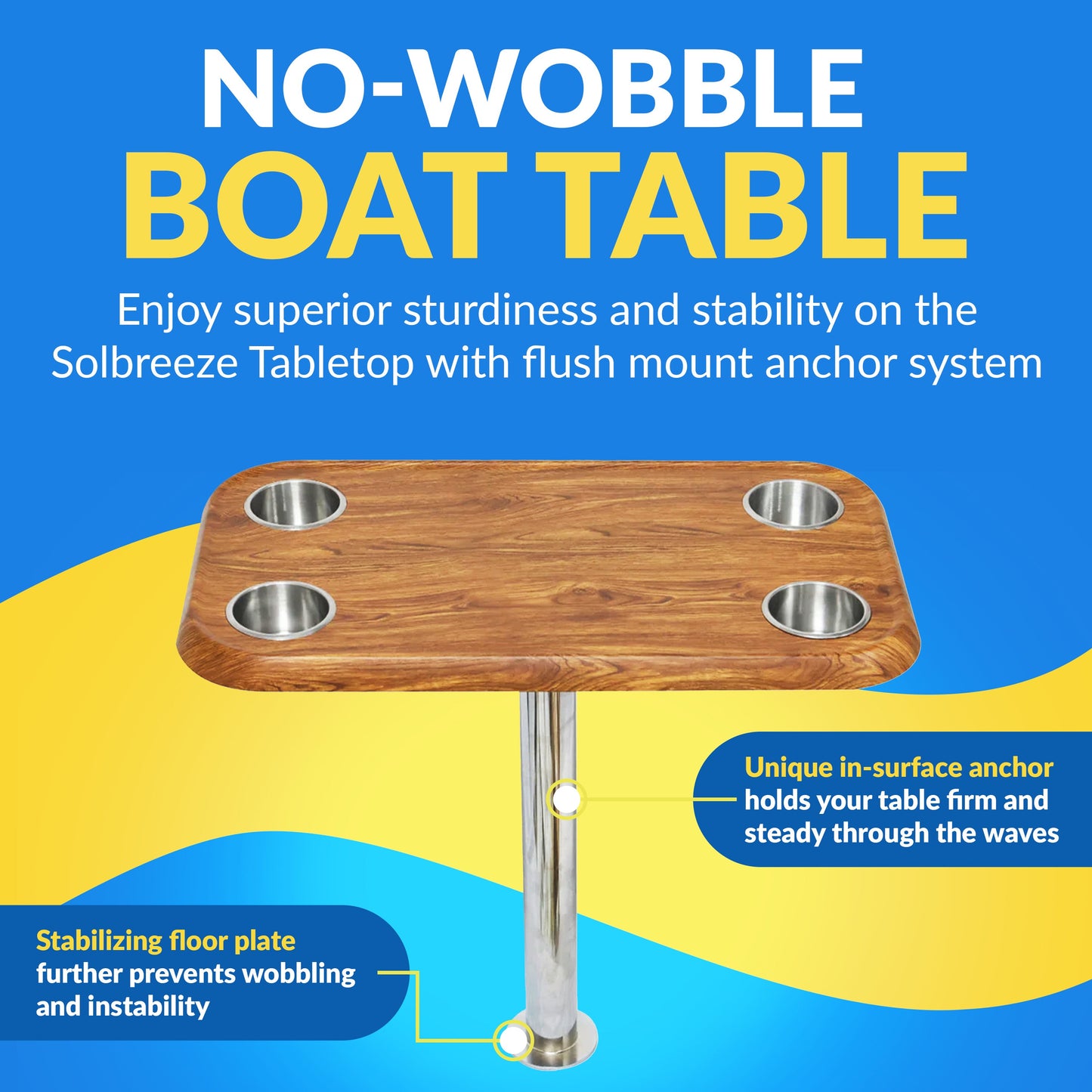 Boat Table Tops for Pontoons, Cabin Cruisers & Boats | Waterproof Replacement Table Top (6 colors):