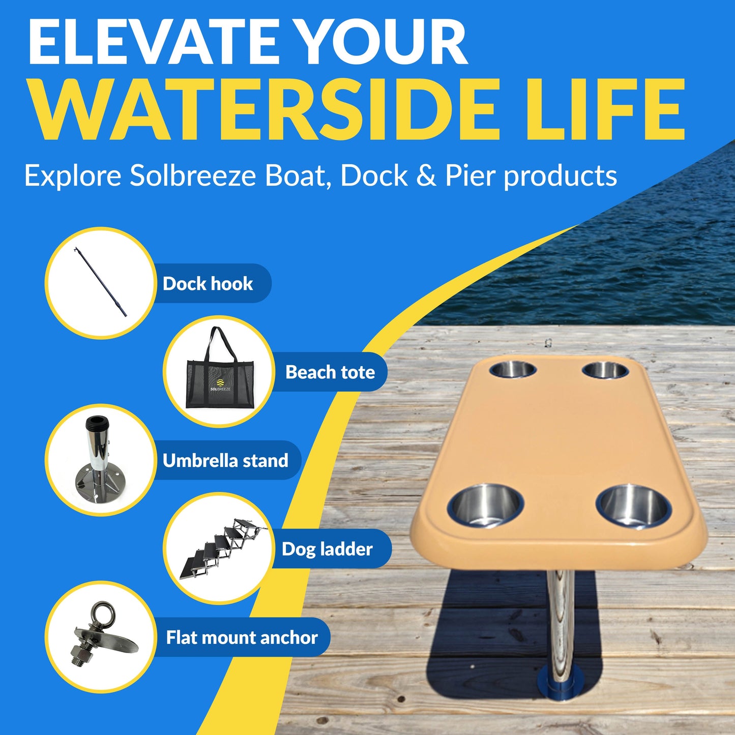Boat Table Tops for Pontoons, Cabin Cruisers & Boats | Waterproof Replacement Table Top (6 colors):
