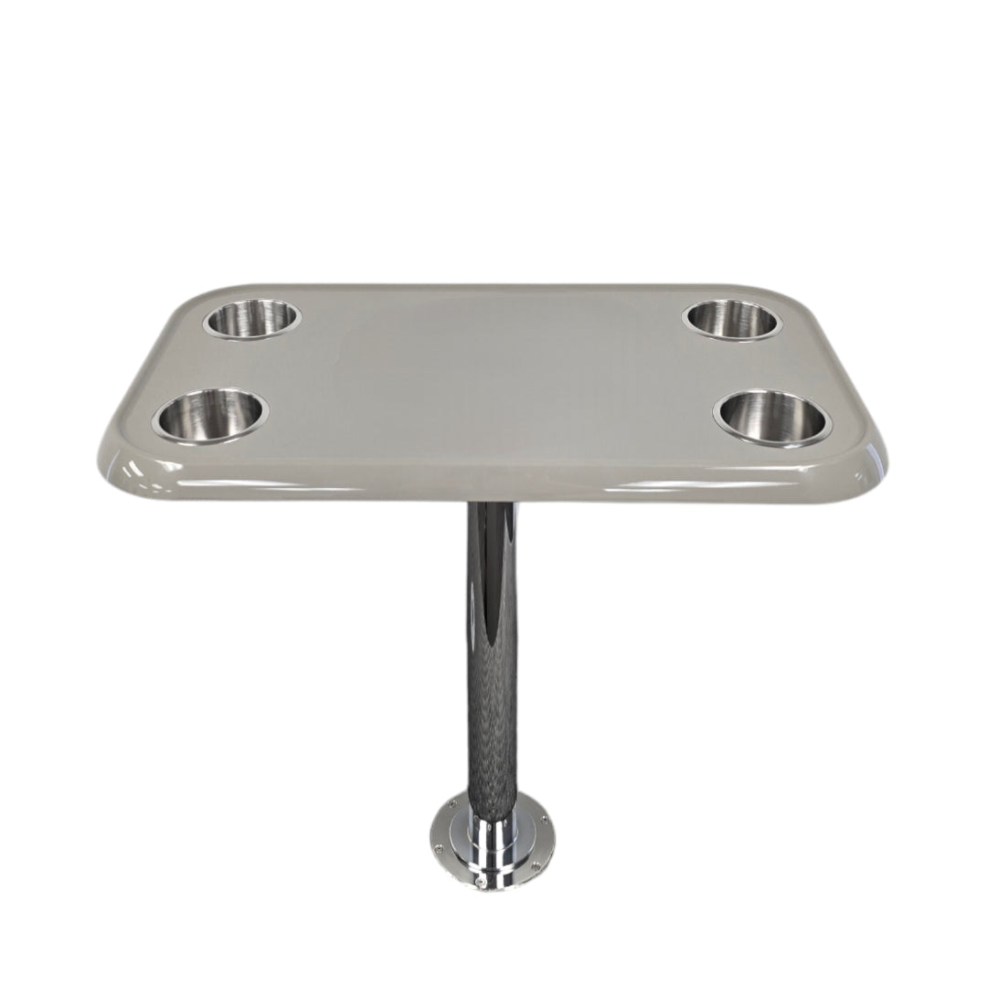 RV Side Tables | RV End Tables - Table Set - 6" Flush Mount Floor Plate / Anti Wobble, Cocktail Design (6 colors)