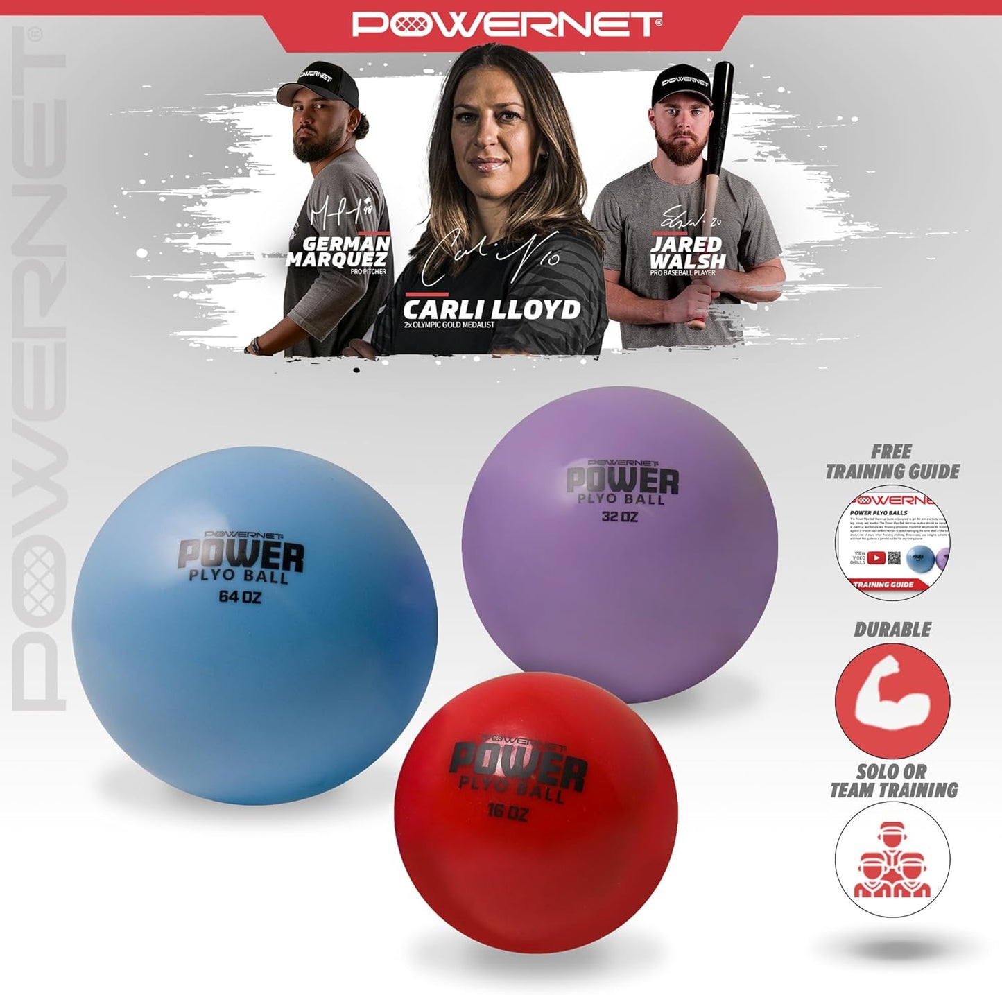 Powernet 3-Pack Plyo Balls (16 oz, 32 oz, 64 oz)
