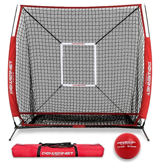 PowerNet 5x5 Practice Net + Strike Zone + Weighted Training Ball Bundle