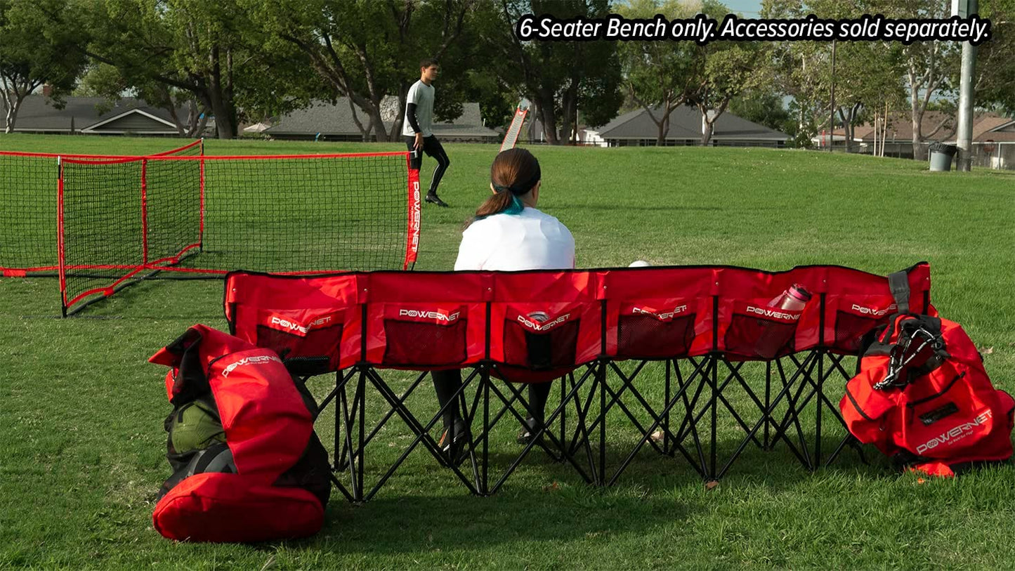 PowerNet 6 Seater Team Bench Red or Black