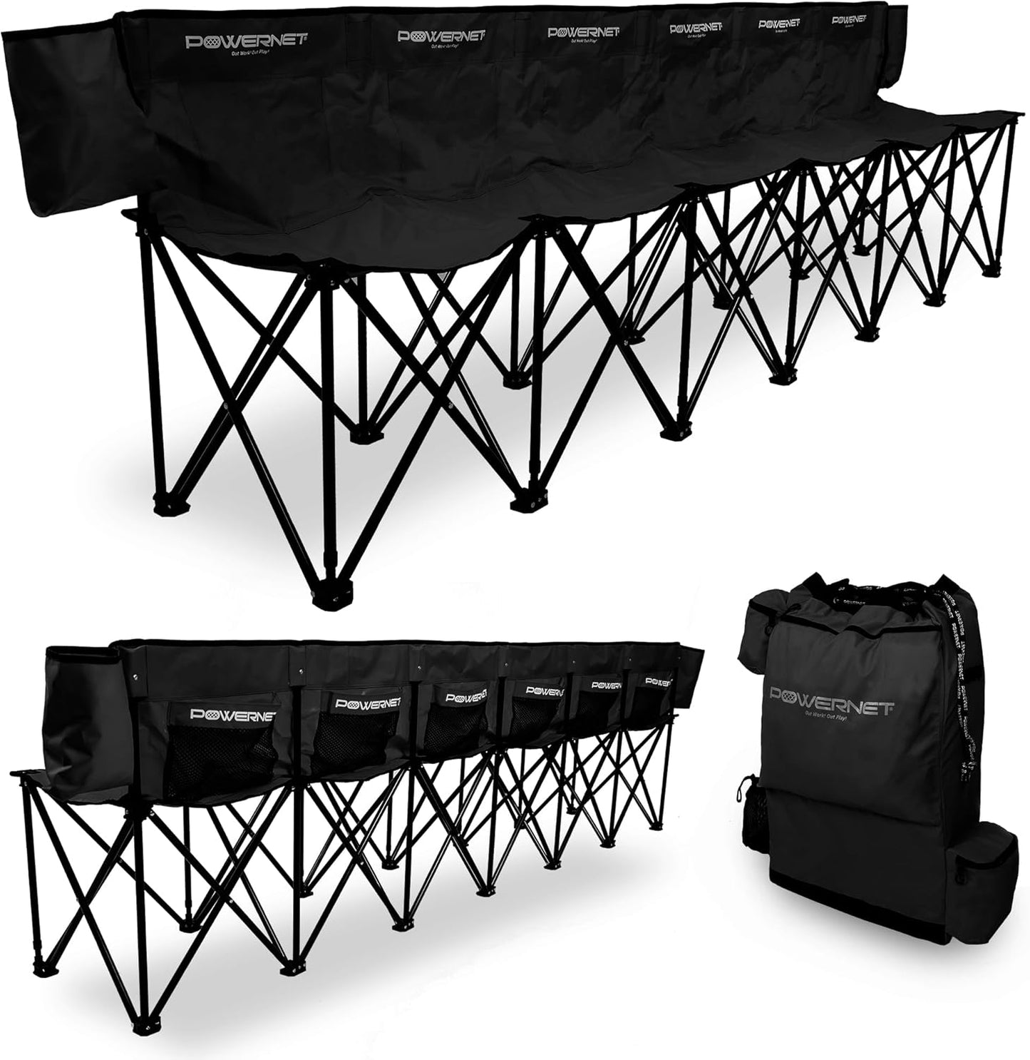 PowerNet 6 Seater Team Bench Red or Black