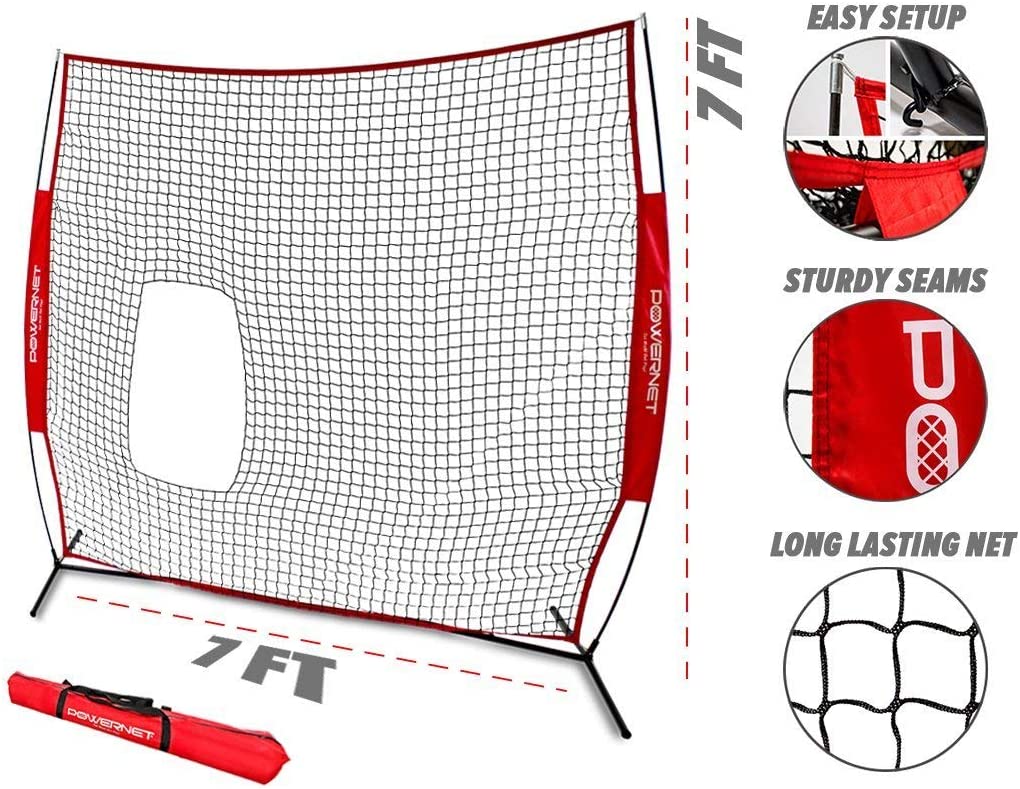 PowerNet 7x7 ft Pitch-Thru Protection Screen for Softball