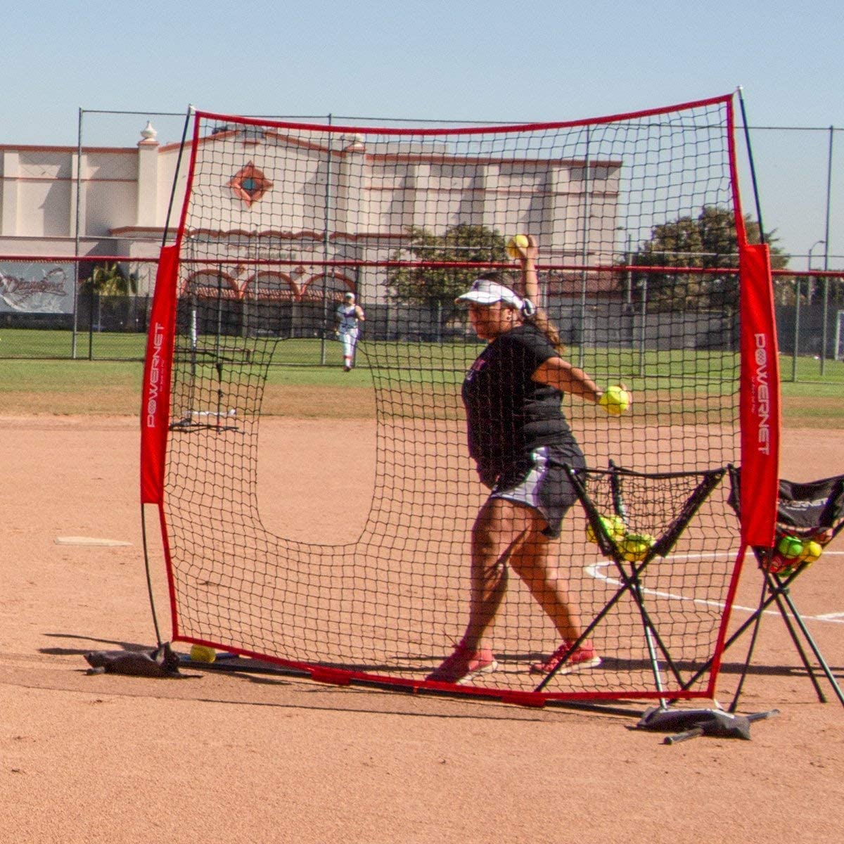 PowerNet 7x7 ft Pitch-Thru Protection Screen for Softball