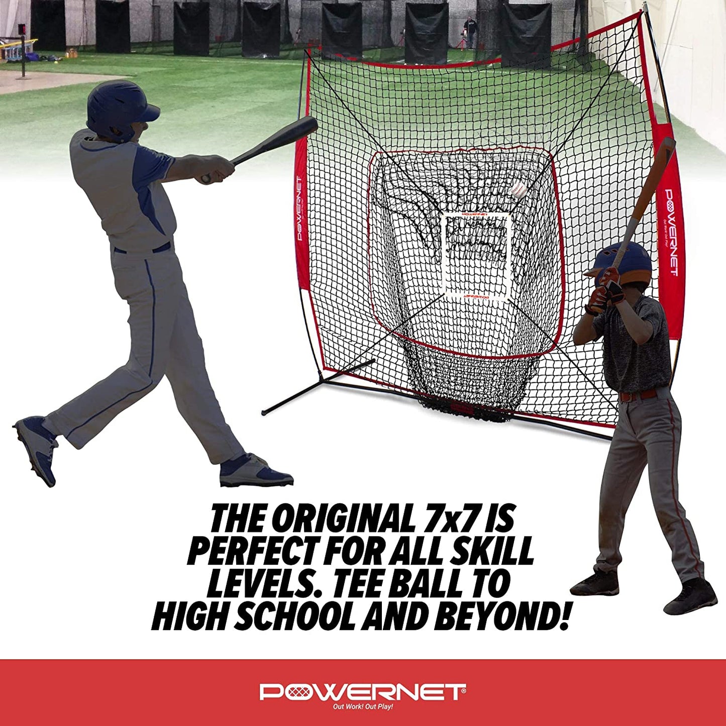 PowerNet DLX 7x7 Baseball Softball Hitting Net