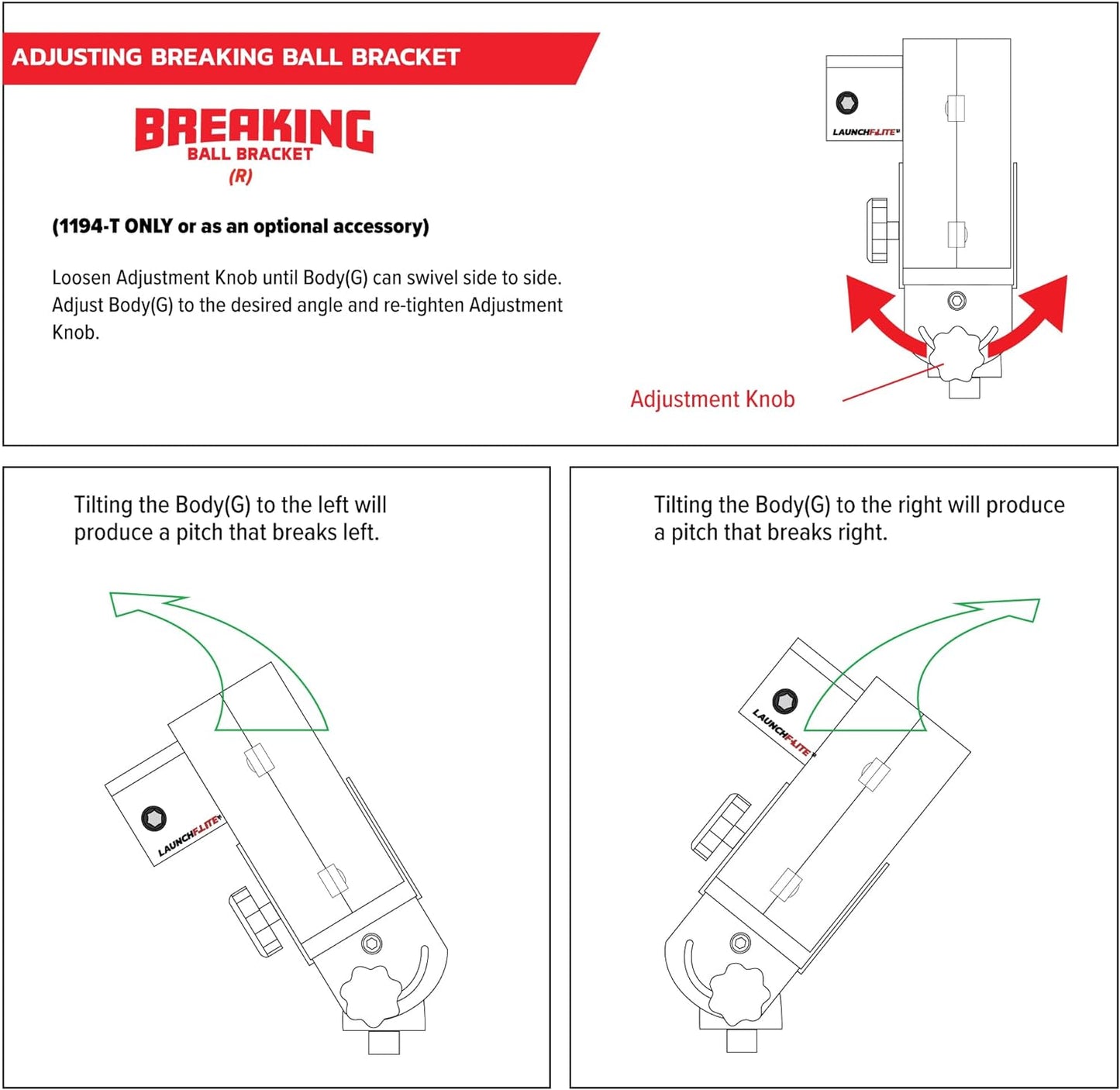 PowerNet Launch F-lite Breaking Ball Bracket Only