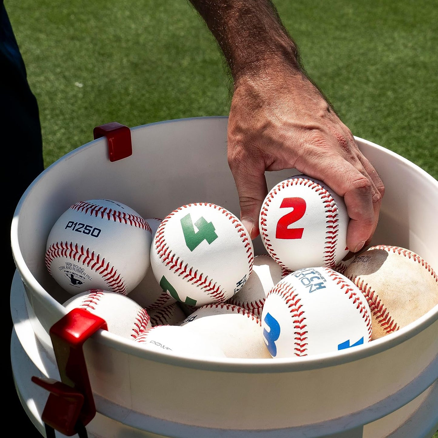Powernet Pitch Vision Training Baseballs 3 or 9 Pack | 4 Numbered Sides | Multicolored
