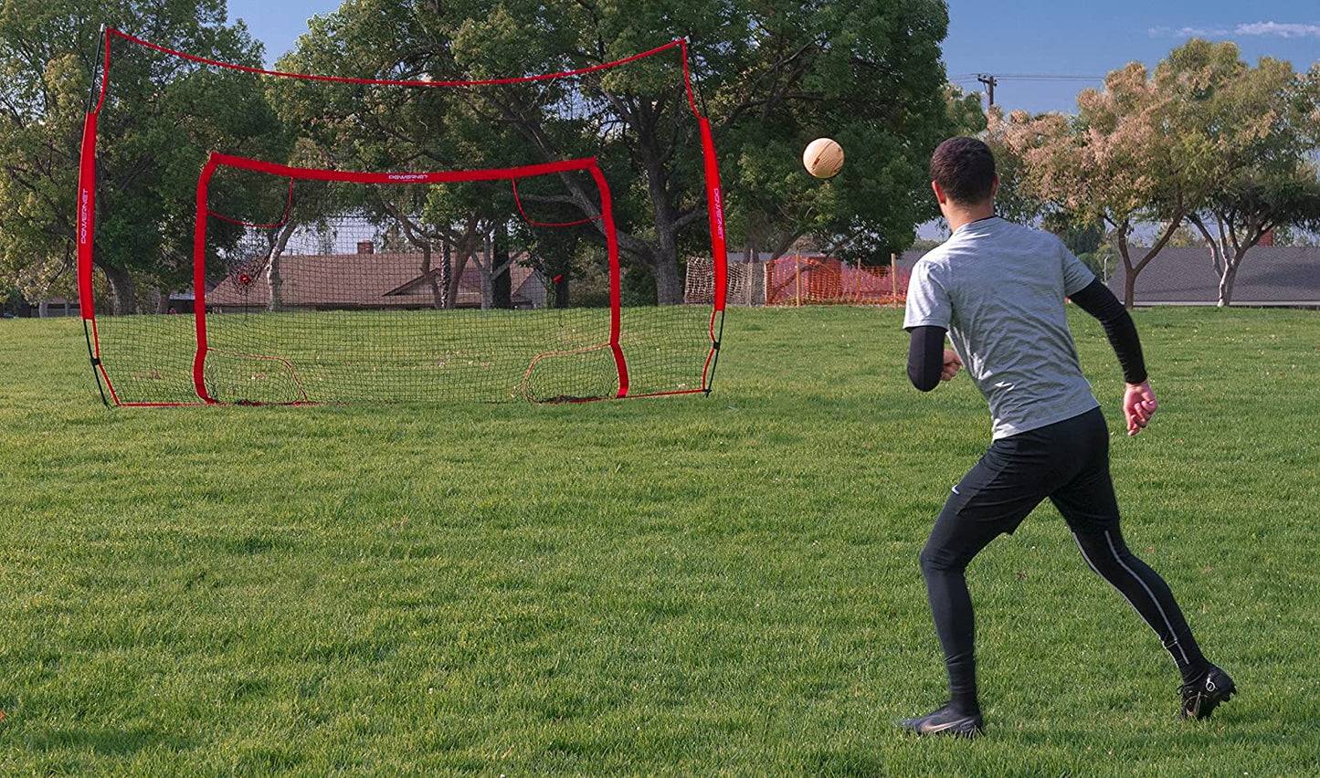 PowerNet Soccer Goal, 16x10 Ft Soccer Training Equipment Combo Barrier Soccer Net