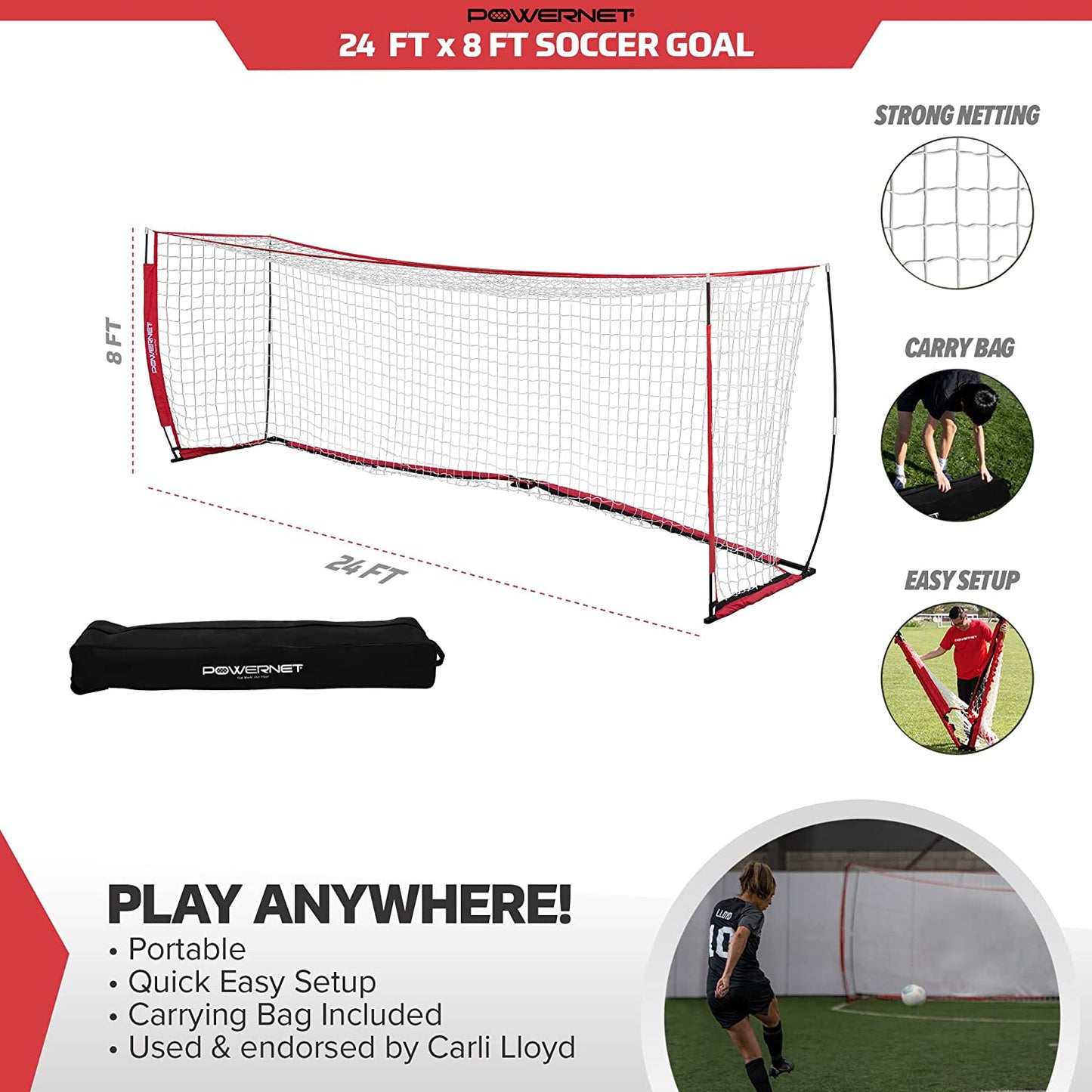 PowerNet Soccer Goal 24 x 8