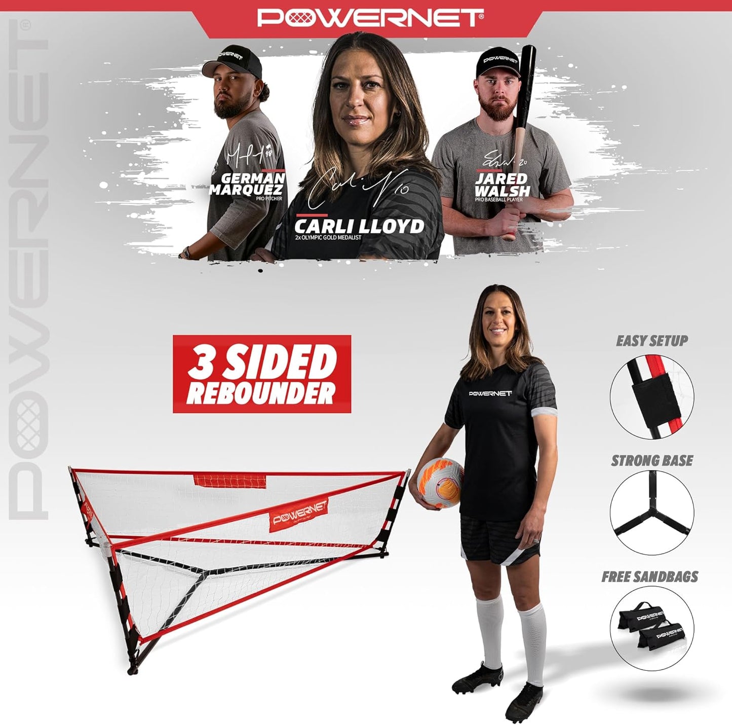 PowerNet Soccer Triple Threat Team Rebounder