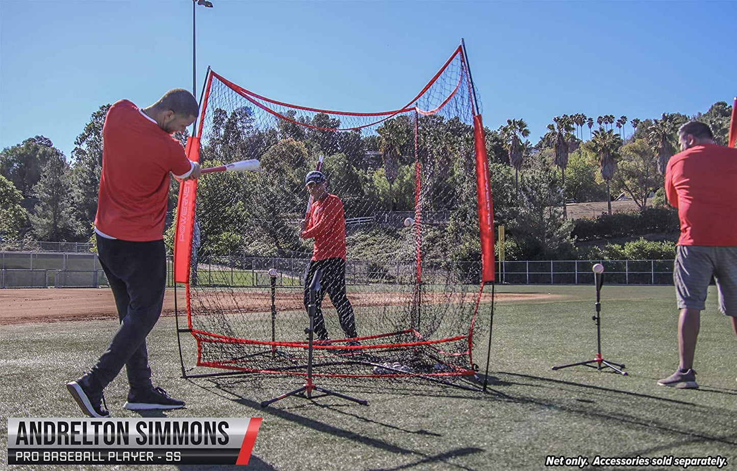 PowerNet Triple Threat Baseball Training Net | 3 Way 7' x 7'