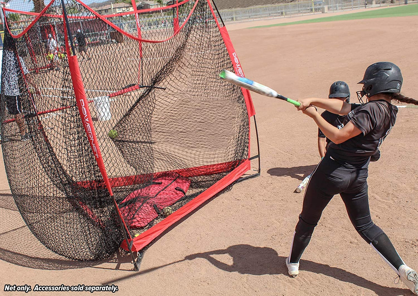 PowerNet Triple Threat Baseball Training Net | 3 Way 7' x 7'