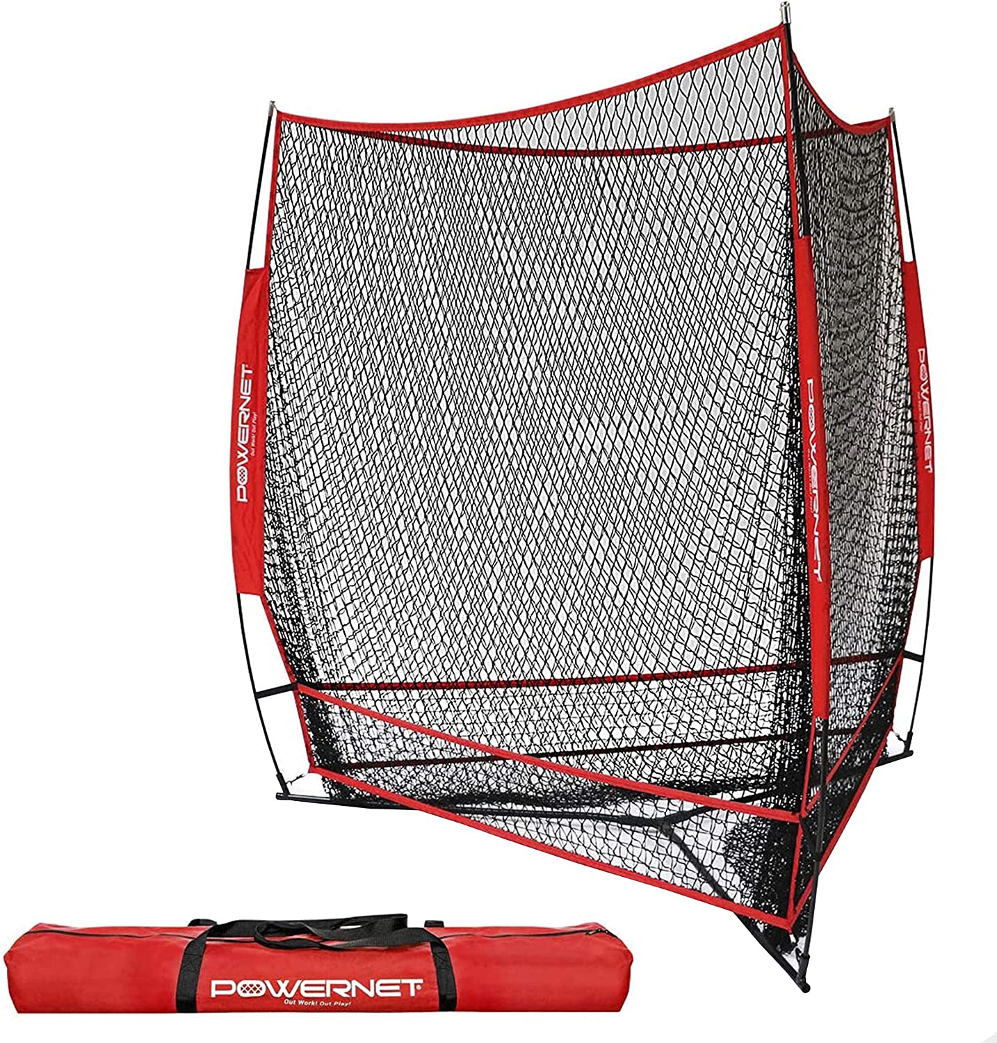 PowerNet Triple Threat Baseball Training Net | 3 Way 7' x 7'