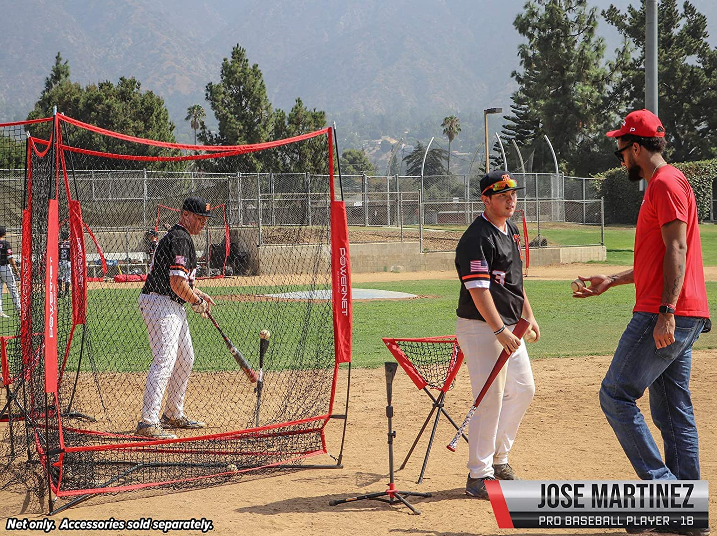 PowerNet Triple Threat Baseball Training Net | 3 Way 7' x 7'
