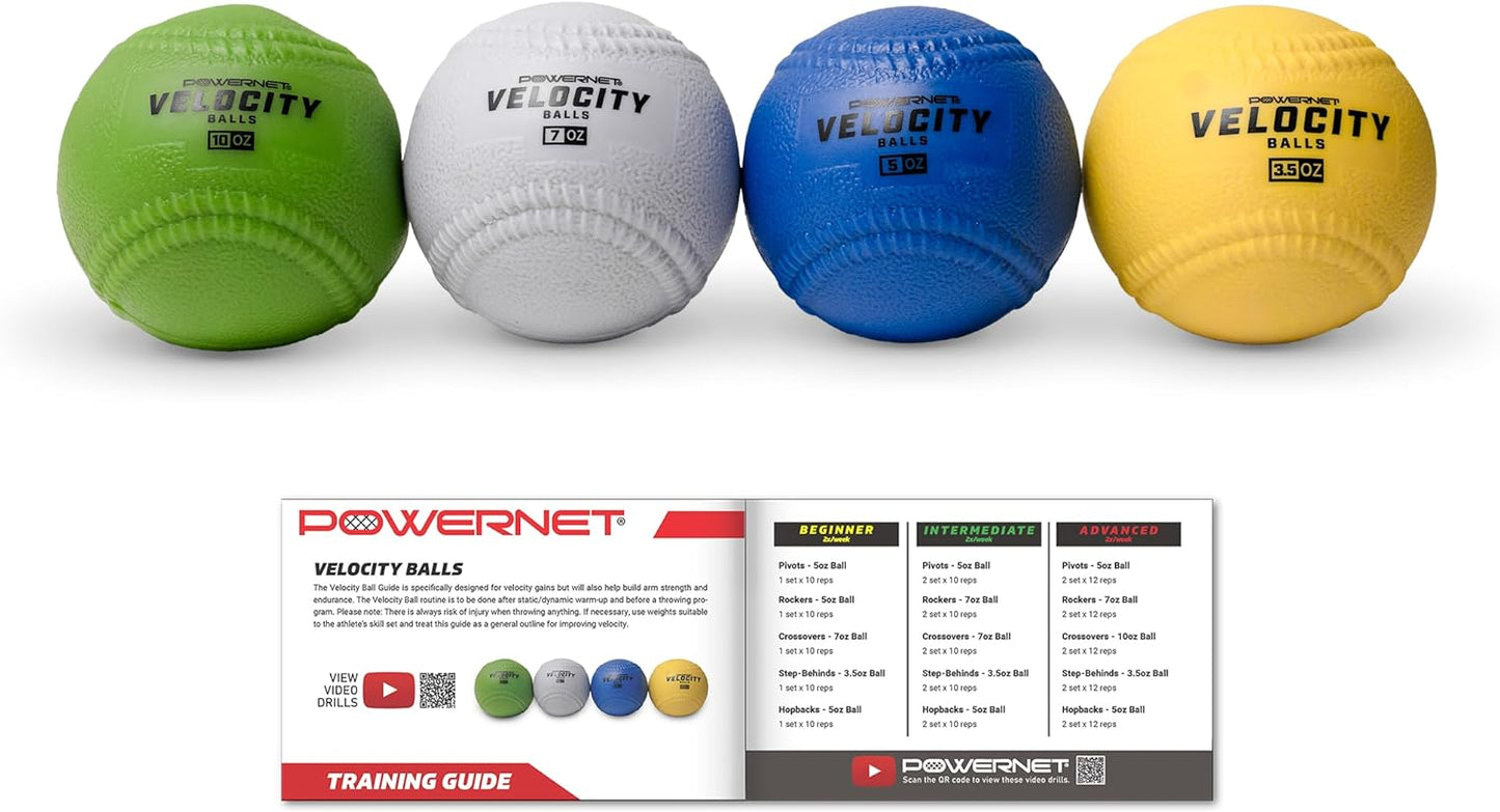 Powernet Velocity Balls 4-Pack for Baseball