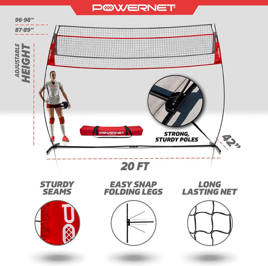 Powernet Volleyball Warm Up Net 20 FT