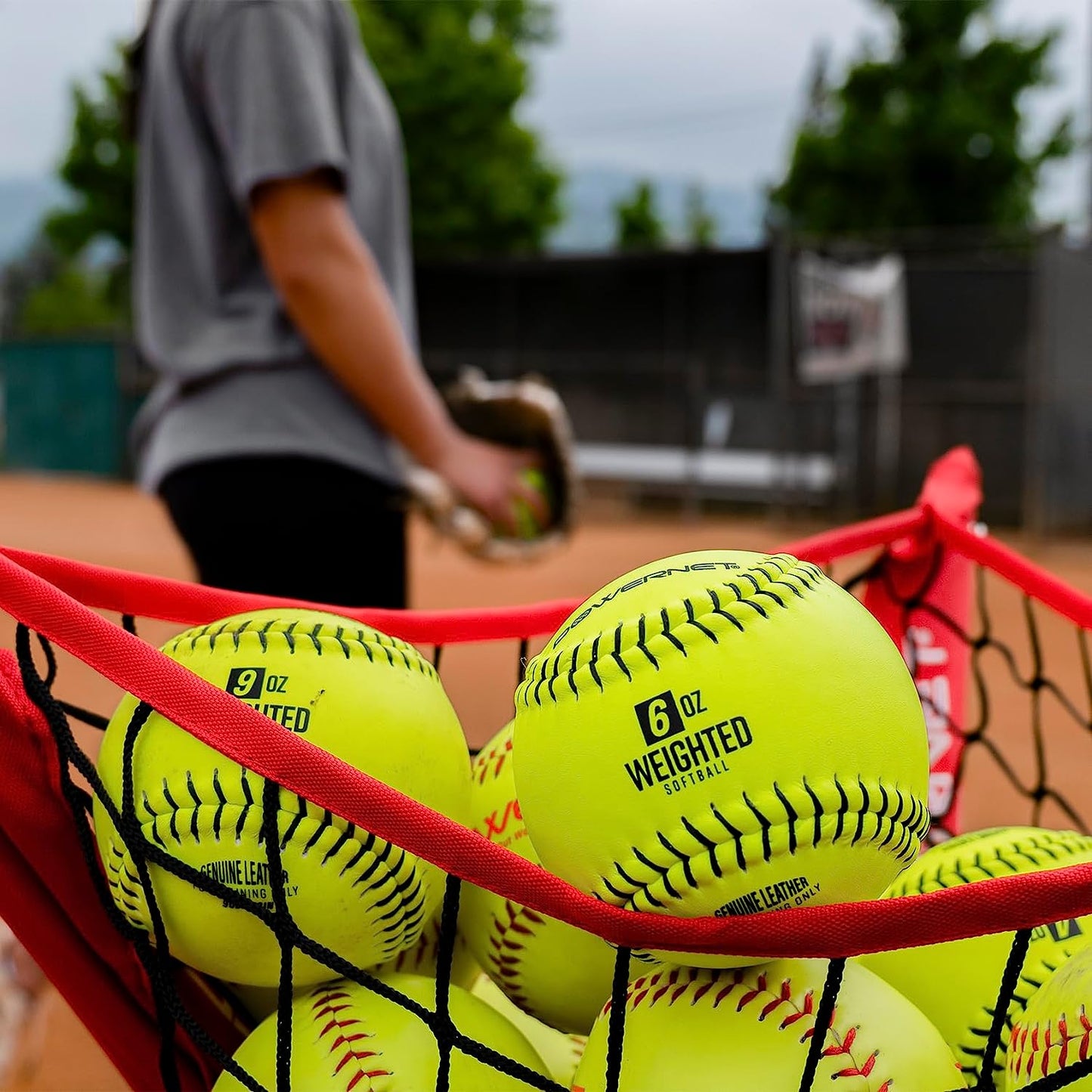 Powernet Weighted Softballs | 8 Different Weights Included | 4 to 12 oz