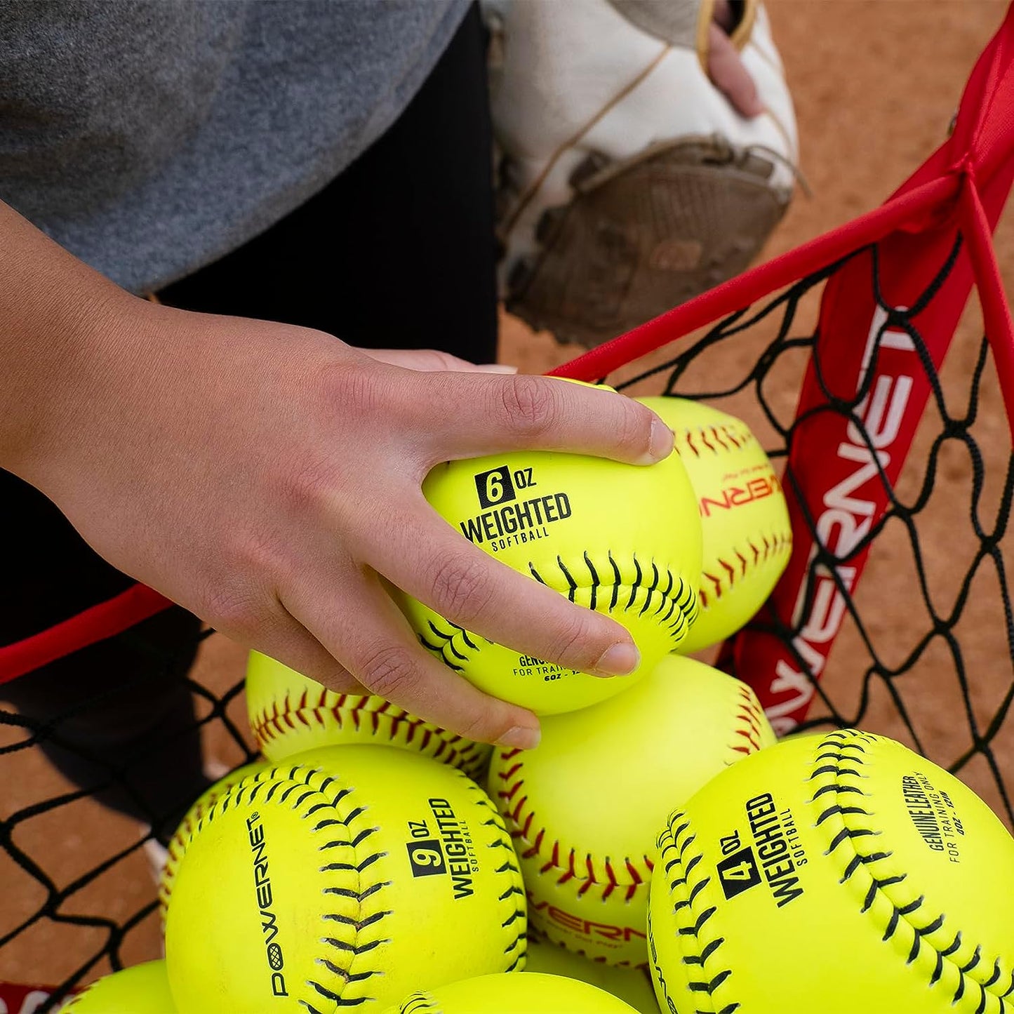 Powernet Weighted Softballs | 8 Different Weights Included | 4 to 12 oz