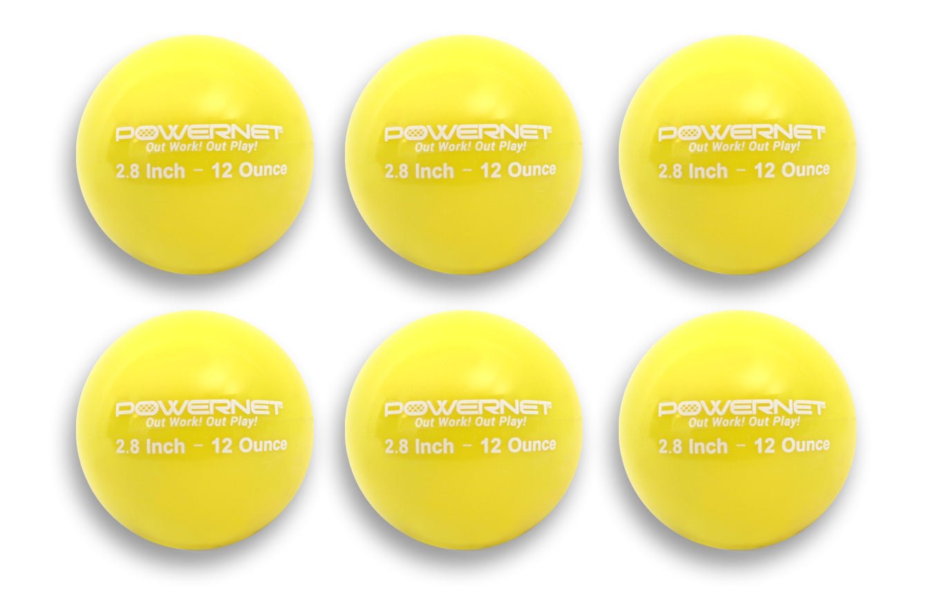 PowerNet Weighted Training Balls 2.8" Baseball 6 Pack