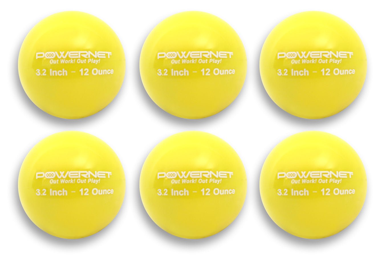 PowerNet Weighted Training Balls 3.2" Softball Size 6 Pack