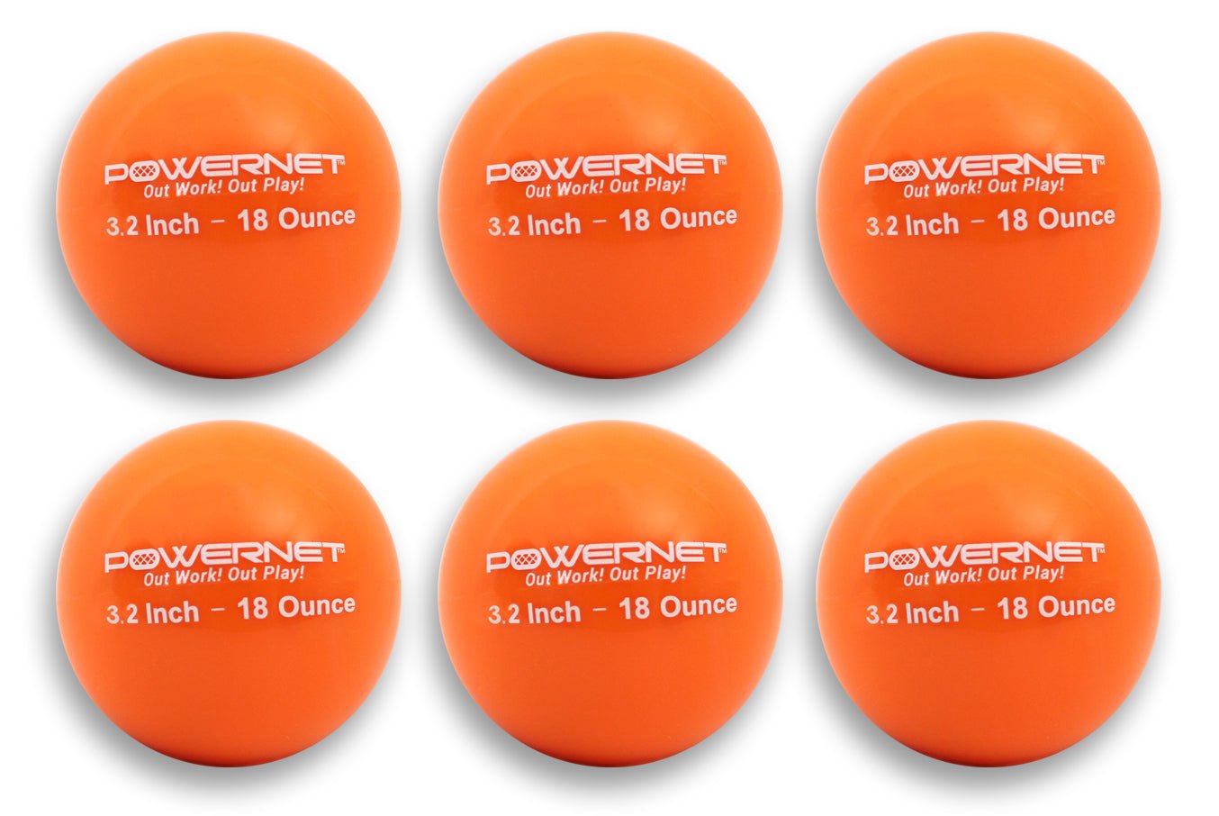 PowerNet Weighted Training Balls 3.2" Softball Size 6 Pack