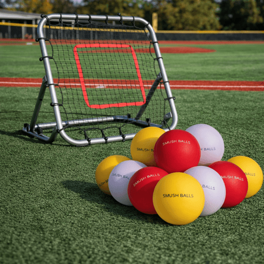 Pro 3 x 3 Rebounder + SMUSHBALLS Fielding Training Package